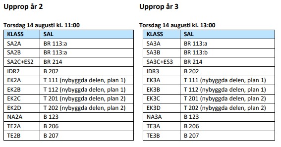 Upprop år 2 och 3 2025